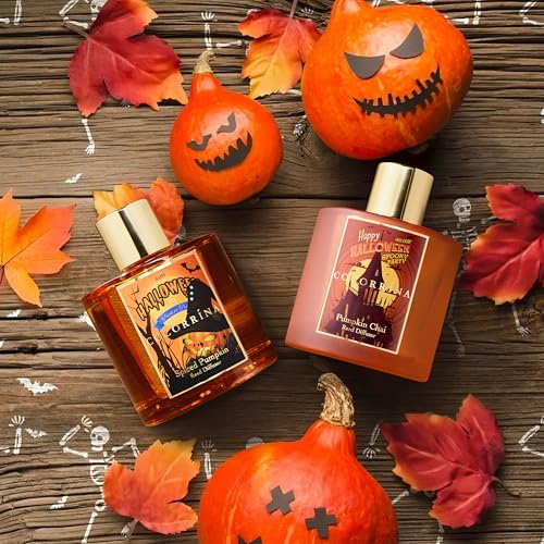 Image of COCORRINA Reed Diffuser - Spiced Pumpkin 6.7 fl oz Scented Diffuser with 8 Sticks Home Fragrance Bathroom Shelf Decor (Halloween Collection)