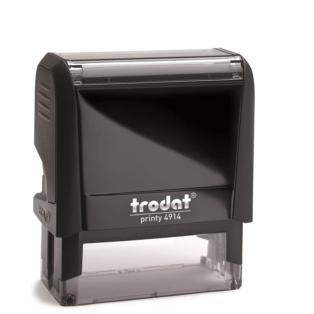 Trodat Printy 4914 - Personalised Custom Office, Business and Teacher Stamp - Allows Up to 6 Lines of Text - Impression Size 64 x 26 mm