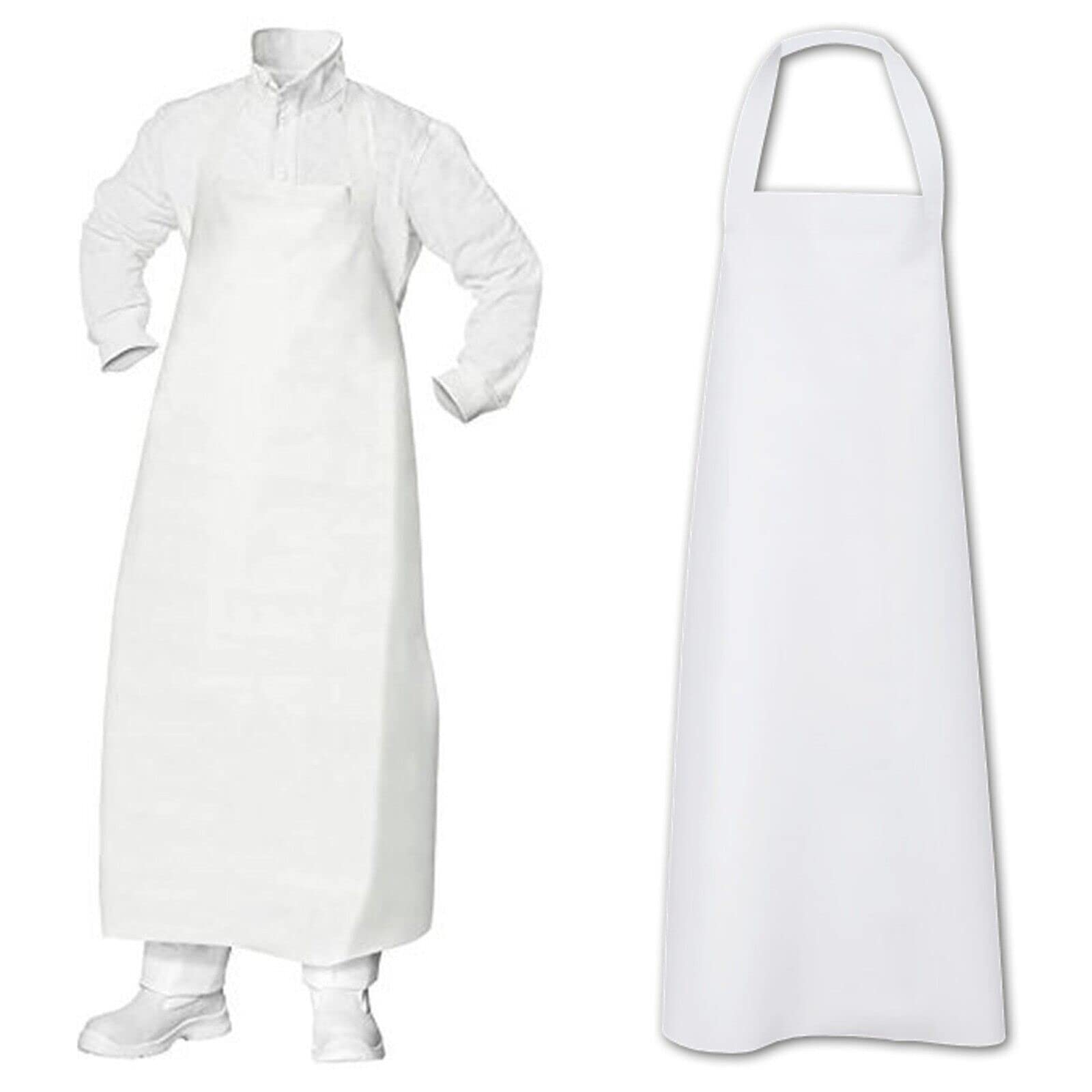 10 pieza Metzger Delantal goma Delantal Delantal De Carnicero PVC 120 cm Metzger Delantal Blanco