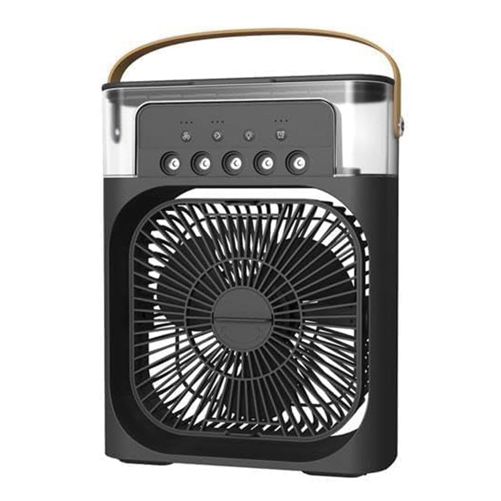 Portable Mini Air Cooler Fan with 7 Color LED Light | USB Powered Personal Air Cooler with Water Tank & Mist Function | Adjustable Wind Speed | 60° Adjustable Airflow | Desk Cooling Fan for Home-image-25