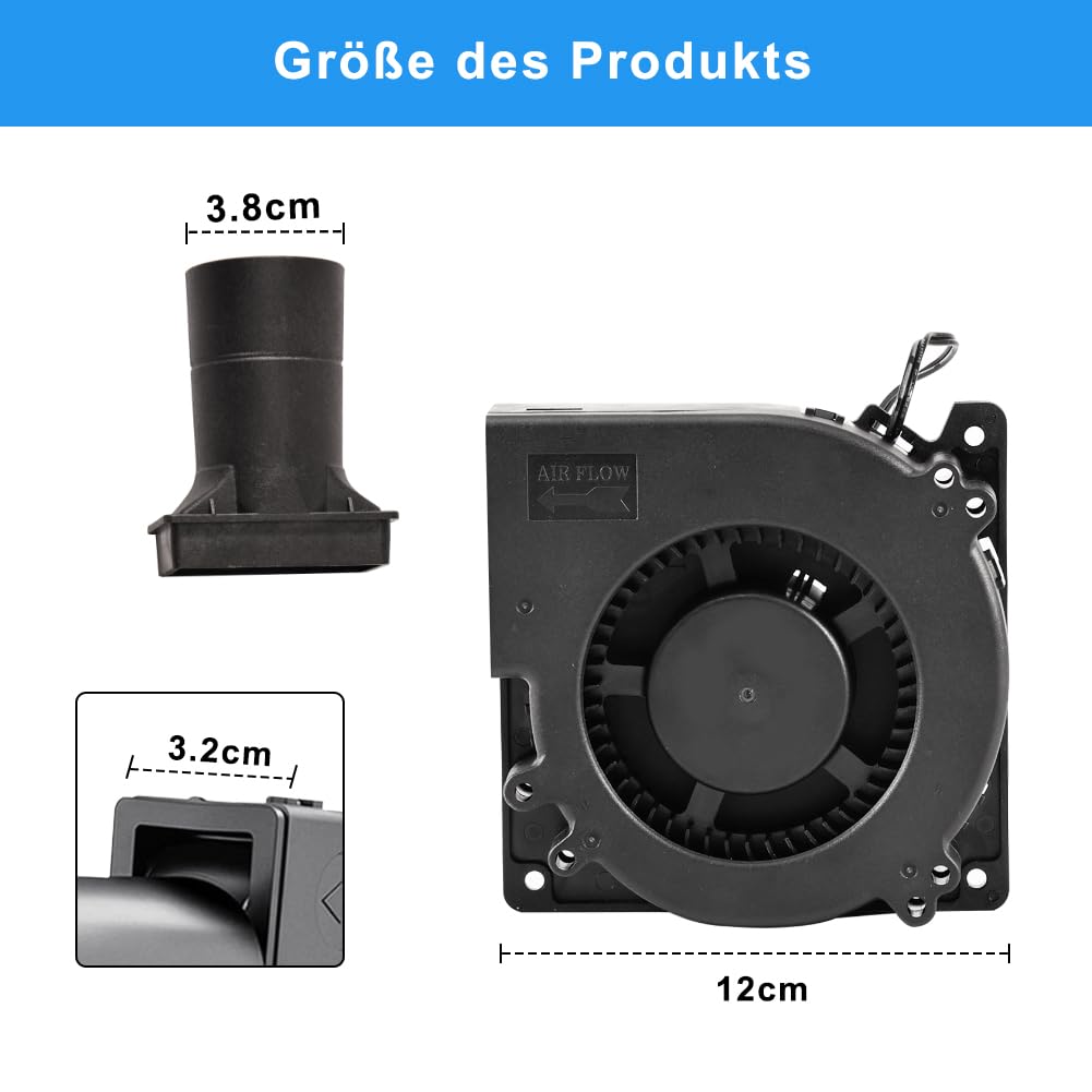 Ventola 230 V con regolatore di velocità – AC ventola radiale con regolatore, ventilatore a turbina per riscaldatori, barbecue, picnic, raffreddamento per elettrodomestici, 120 x 32 mm