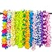 LongSky 50 Counts Hawaiian Leis Party Favors Tropical Hawaiian Necklace Silk Flower leis for Luau Beach Birthday Party Decorations and Party Supplies