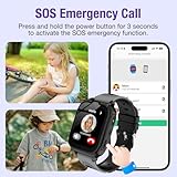 POFIBO 4G Kids Smartwatch with GPS Tracker – Video Call, Voice Chat, SOS, Games, Alarm Clock, School Mode, Flashlight, Smart Watch for Boys & Girls 4–16 Years(Black) - Image 3
