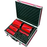 DART Red Ten DCD Spiro 5-Piece Diamond Core Drill Bit Set - Dry Use Core Drill Bit Kit - Diamond Drill Bit Set for Home Improvement Power Tools