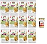 Cuore - Sfoglie Croccanti Fagioli Knusprige Bohnentaschen, gebacken, mit Bohnen- und Buchweizenmehl und Inulin 12x 170 g + Italian Gourmet polpa 400g