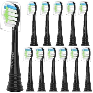 Toothbrush Replacement Heads for Philips Sonicare, Black-12 Pack