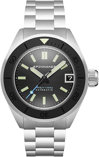 Spinnaker Piccard Mens Automatic Dive Watch Seiko NH35 Movement, Stainless Steel Case, Sapphire Crystal, 550m Water Resistant, Stainless Steel Bracelet, SP-5098