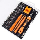 Juego De Destornilladores De Precisión Mini,Herramientas De Reparación De Trabajo Manual De Bricolaje,Juego De Destornilladores Magnéticos 52 En 1 con Estuche,Naranja