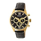 HERITOR Automatic Benedict Leather-Band Watch w/Day/Date - Gold/Black