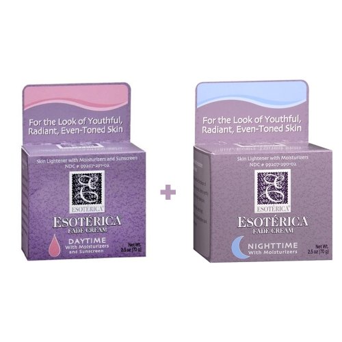 Esoterica Fade Cream Night Time with Moisturizer and Esoterica Fade Cream Daytime with Moisturizer and Sunscreen SPF 10 Facial Care Products 2.5 Oz