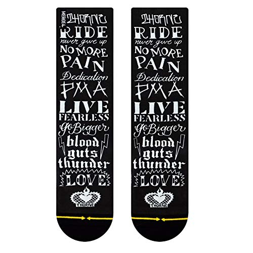 MERGE4 Rick Thorne Stay Rad Mid Length Black Unisex Artist Crew Socks