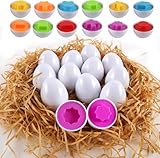 HVDHYY Montessori Spielzeug ab 1 Jahr, Osterei Passende Eier Set, Farbe & Form Erkennung Sorter Skills Spielzeug für Kleinkinder Ideal für Ostern/Kindertag/Geburtstagsparty (12pcs Form)