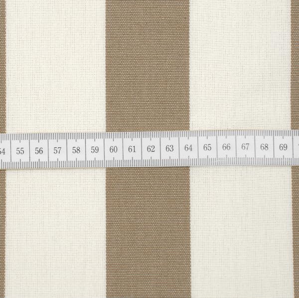 STOFFKONTOR Markisen Outdoorstoff Stoff Streifen - Meterware, Farbe Taupe-Weiss - zum Nähen von Markisen, Auflagen uvm.