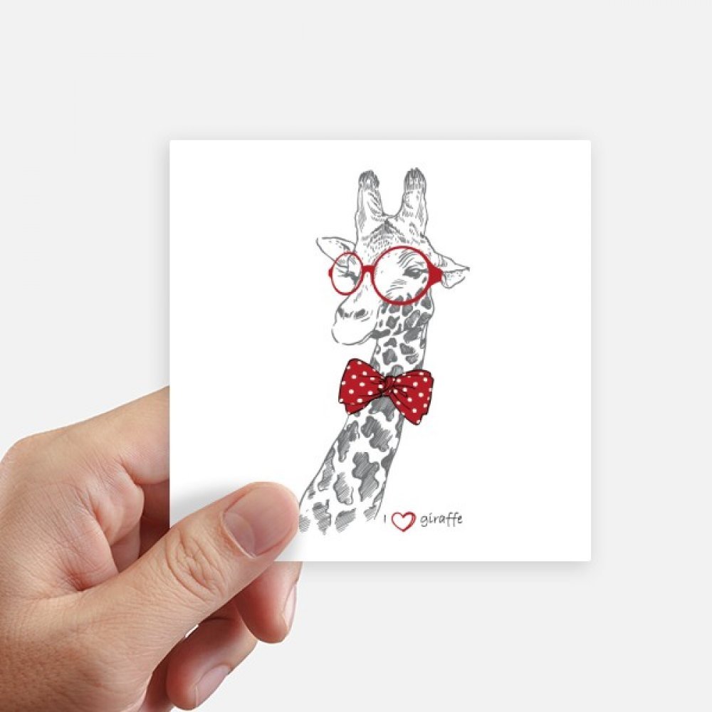 Autocollant carré girafe lunettes 10 cm lot de 8 stickers pour pc et moto
