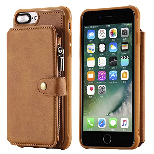 Zip wallet en cuir flip phone case avec rangement cartes iPhone 8