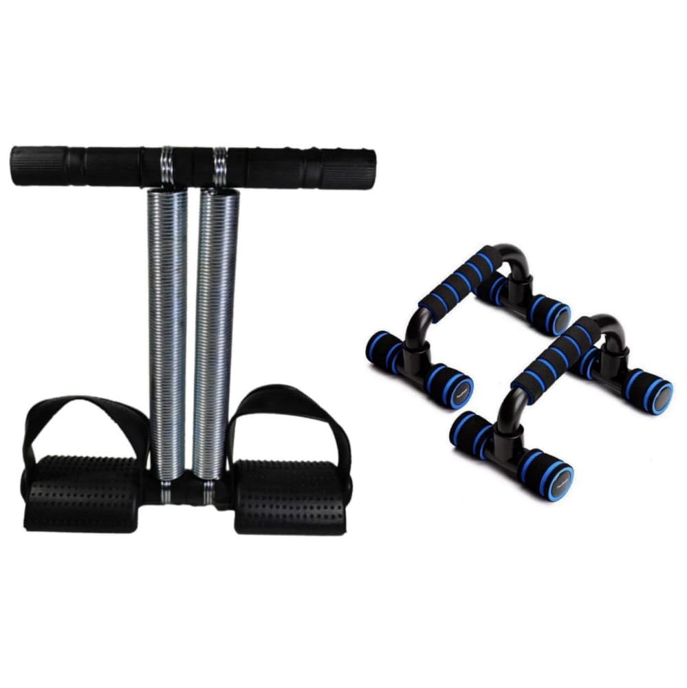 Vuvail Tummy Trimmer Double Spring Black| Push Up Bar Stand| Combo Set| Home Gym Core Workout Fitness Tools| Full Body Exercise Kit| Ab| Abdominal| Chest| Back| Legs| Arm| For Men And Women-image-45