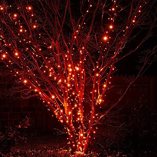 Image of DAZZLE BRIGHT Halloween 300 LED String Lights, 100FT Connectable String Lights with 8 Lighting Modes, Halloween Decorations for Party Carnival Supplies, Indoor Outdoor Yard Garden Decor (Orange)