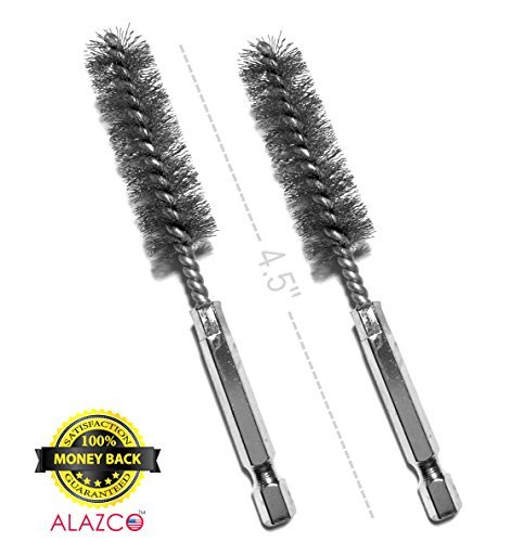 2pc Stainless Steel ALAZCO 5/8" Wire Brush for Power Drill Impact Driver