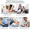 GHTENS 5 in 1 Elettrostimolatore Muscolare Professionale, Ricaricabile 80 Modalità con TENS/EMS/RUSS/IF/DIY Massaggio, 2 Canali, 16 Intensità per Alleviare il Dolore