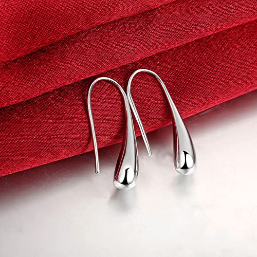925 Sterling Silver Simple Water Drop Earrings for Women Teardrop Dangle Earrings4