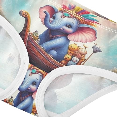 Cotton Girls Underwear Toddler Whimsical Cute Blue Elephant Cute Panties Girl Funny Kids Briefs Undies 2t4