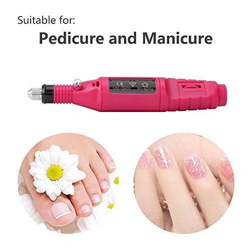 Pinkiou Portable Electric Nail Drill Set Pen Sander Polish Machine Acrylic Gel Removal Manicure Filer Kit With 6 Nail Drill Bits Pedicure Efile Rotary Carver Nail Art Tools #TOP7