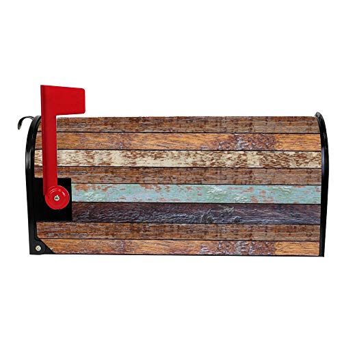 My Daily Magnetic Mailbox Covers Old Wooden Background Decorative Mailwraps Vintage Mailbox Post Cover Standard Size #TOP1