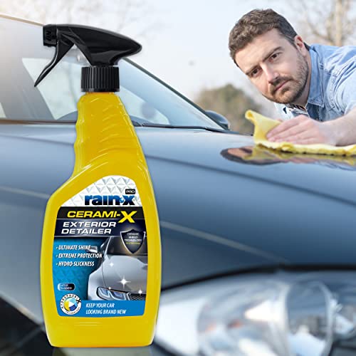 Rain-X Ceramic Exterior Detailer - Advanced Ceramic Coating for Superior Hydrophobic Protection & High-Gloss Shine - Shields Against UV Damage, Dirt & Water - 750ml