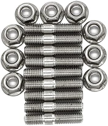 Upgrade Replacement for B D Series M8*40 Manifold Stud Replacement for Honda Replacement for Civic Replacement for Acura Replacement for Integra V3 Stainless Steel Stud Serrated Bolt Nut Screw