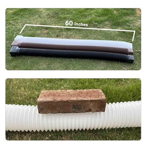 3 pack Flexible Rain Gutter Downspout Extensions,Drain Downspout Extender,Gutter Extension Flexible,Down Spout Drain Extension Pipes,Extendable from 21 to 60 Inches (3pcs brown) by Rodnsurw - Image 4