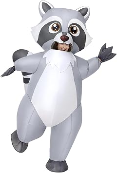 Inflatable Raccoon Costume Adult, Inflatable Costumes For Adult, Inflatables Raccoon Costume Women/Men for Fancy Funny Party, Full Body Blow Up Costumes, Raccoon Dress Raccoon Onesie For Halloween