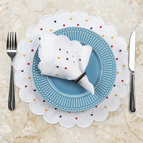 Jogo Americano Sousplat Poá Mesa Posta 24 Peças - Branco