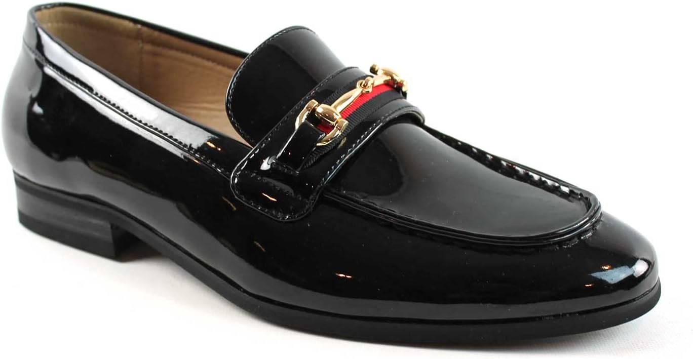 Men's Dress Shoes Loafer with Gold Buckle Slip On Formal Modern Classic