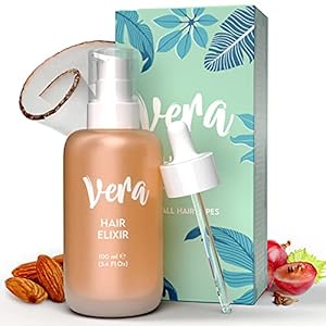 VERA Elixir Haarolie met arganolie, veganistische haarolie voor haarverzorging voor kapot haar met voedende ingrediënten, een milde haarolie zonder vettige consistentie, haarolie droog haar, maroccainolie, 100 ml