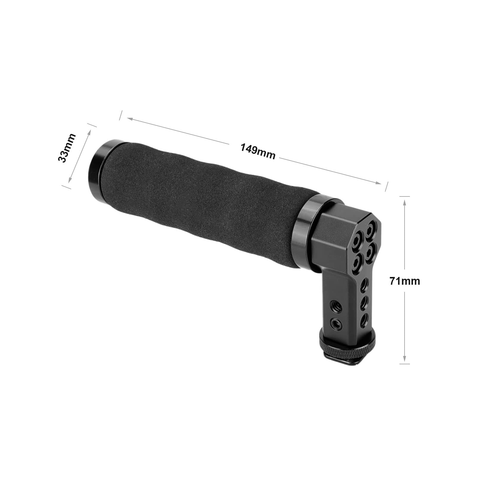 SZRIG DSLR Shoe Compatible Top Handle Non-slip Sponge Handgrip with 1/4-20 Holes, Black - Image 2
