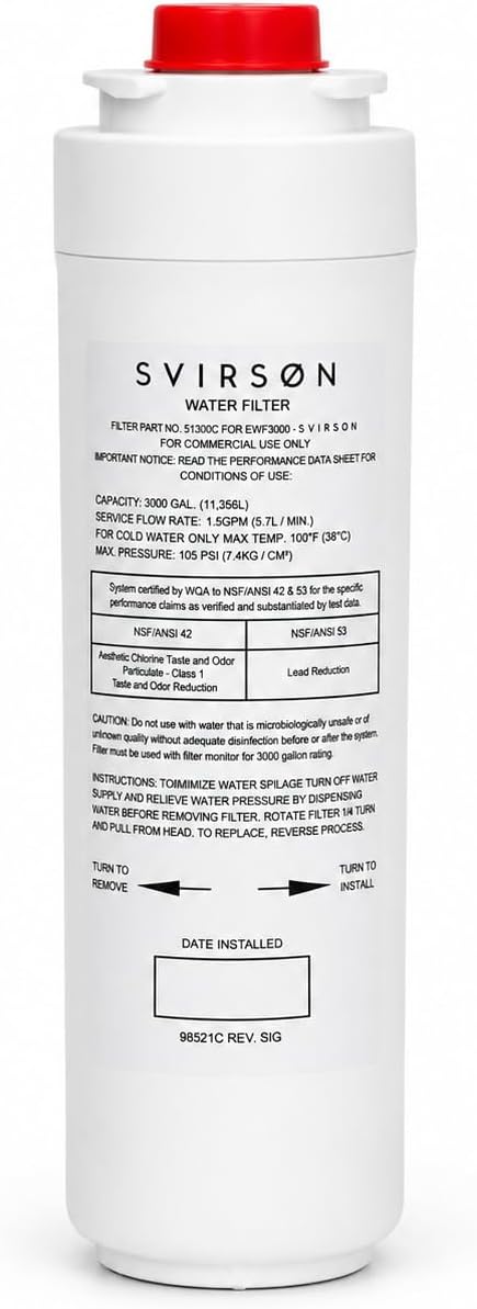 51300C Water Filter Replacement (NO CHIP) Compatible with Elkay ezH2O EWF3000, Halsey Taylor Bottle Filling Stations 1 PACK