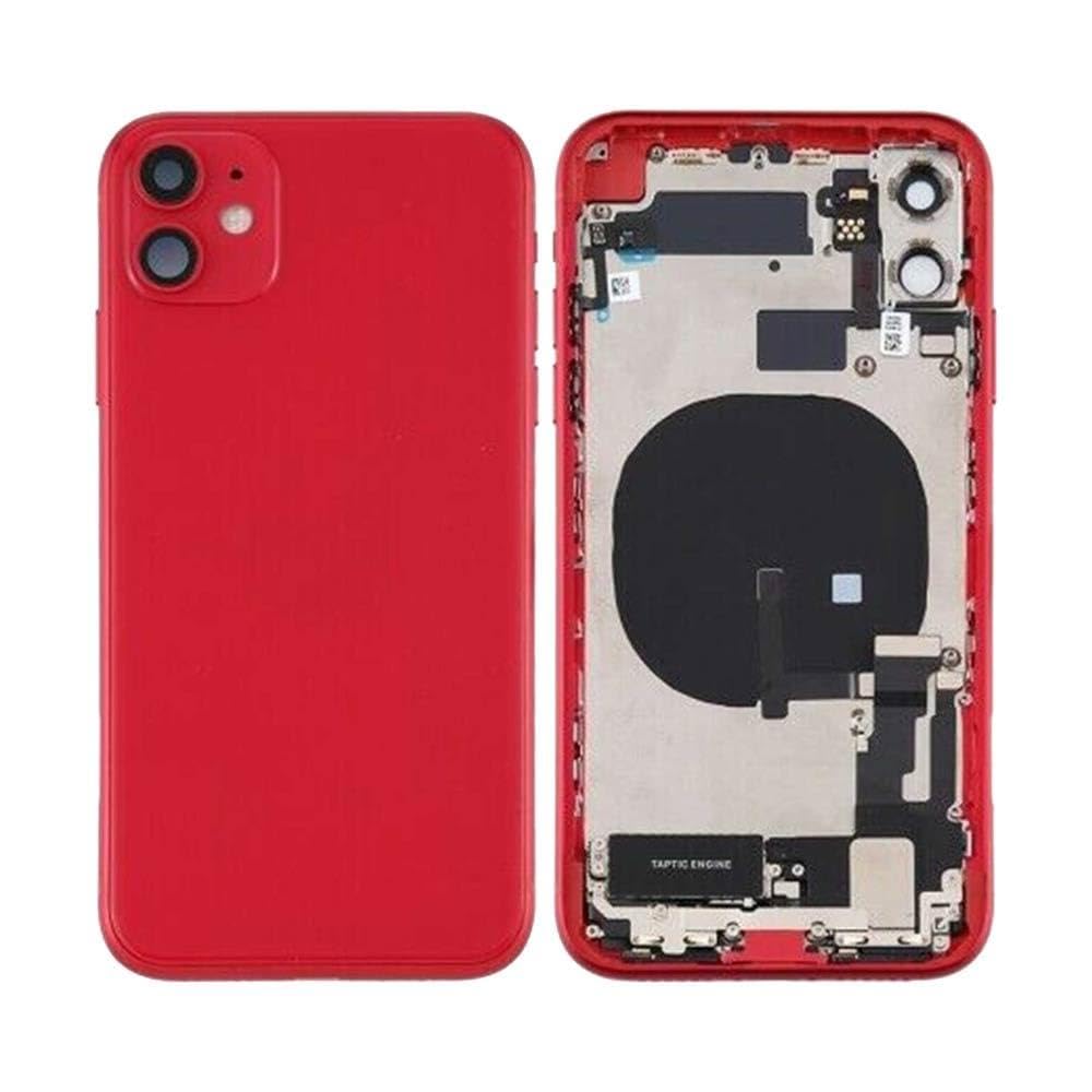 AUTOGSM Compatible avec Coque de Réparation Complète Aftermarket (PIEC) Apple iPhone 11 Rouge