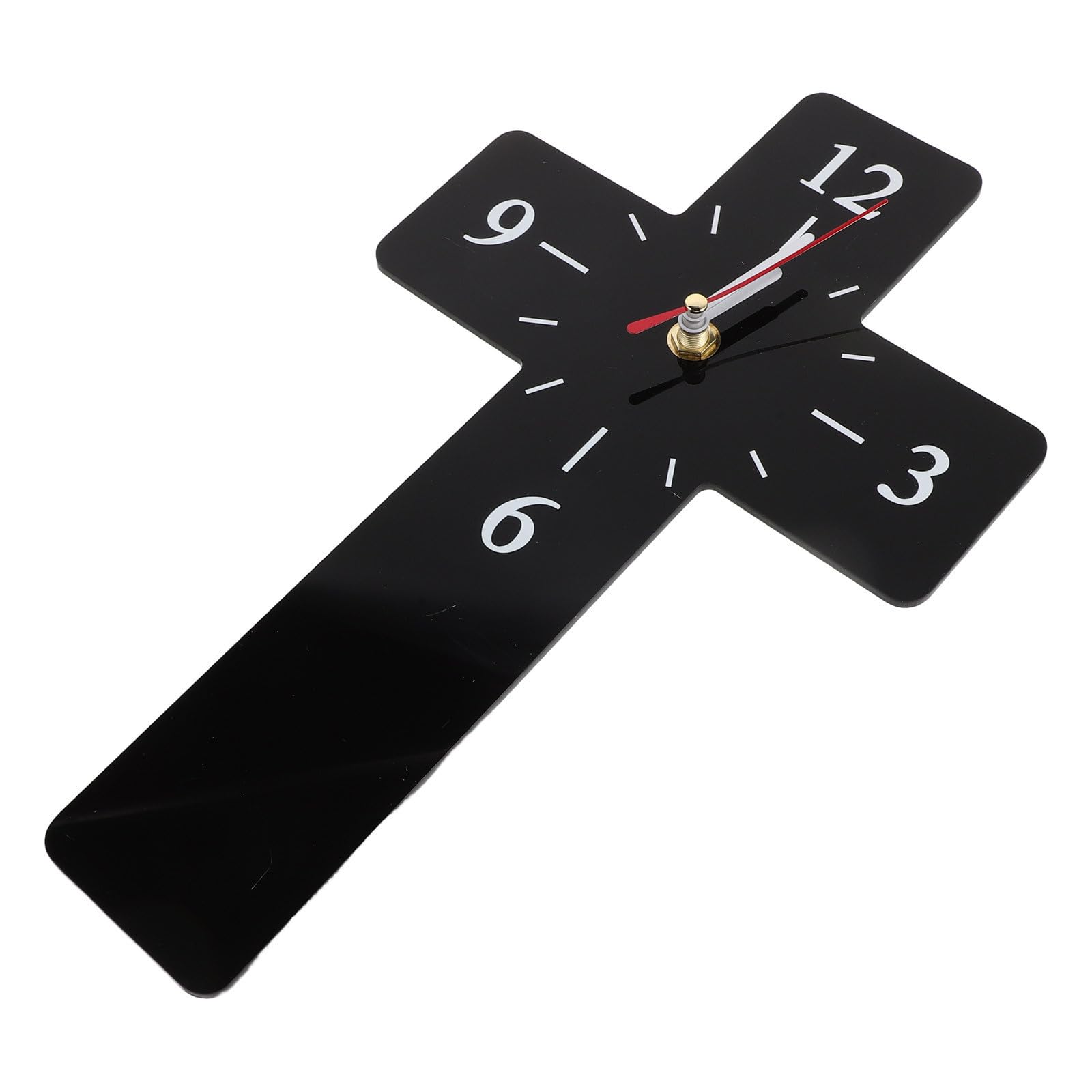 Horloge murale moderne minimaliste noire en acrylique pour salon contemporain