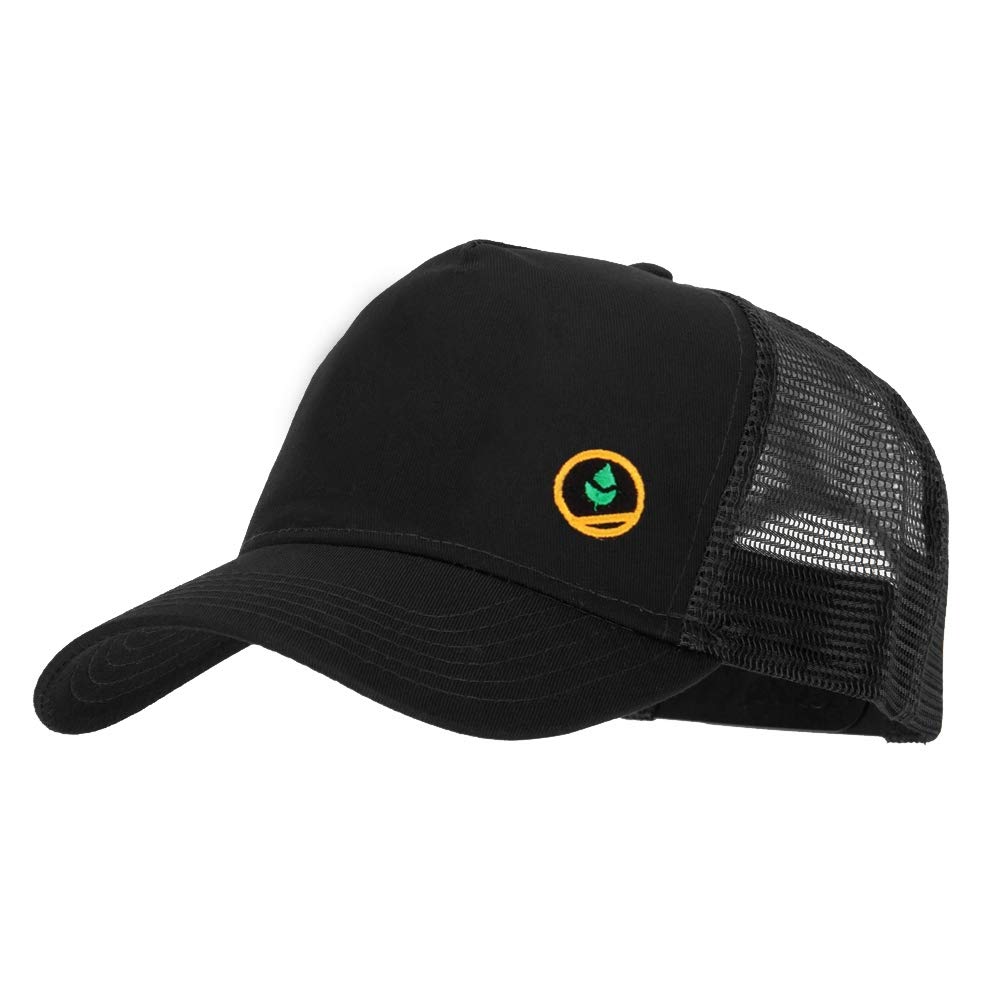 Marchen☆Padding tropper hat Trainer Red Poke Monster Embroidered Mesh Cap - Black OSFM