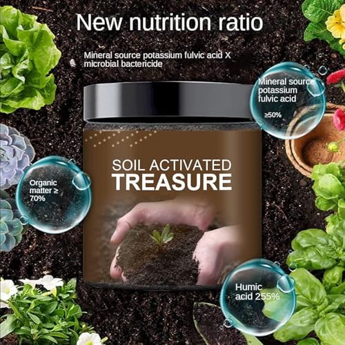 Image of Soil Activated Treasure Plant Growth Booster | Improves Soil Quality & Root Support | Suitable for Indoor & Outdoor Plants | for Pots, Gardens & Home Plants | Easy to Use 200g (pack of 2)