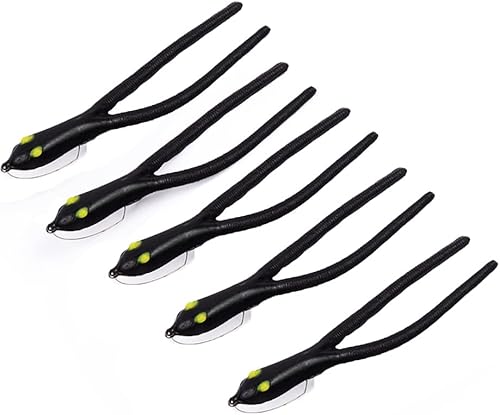 Delong Lures Señuelo de pesca sin malezas de 4.5 pulgadas, señuelo de pesca de lubina, pesca de lucio, señuelo de pesca de rana, aparejos de pesca