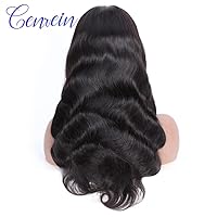 Vista 3 de Pelucas de cabello humano con encaje frontal de 13 x 4 para mujeres negras, cabello humano brasileño ondulado de 12 pulgadas (color natural)