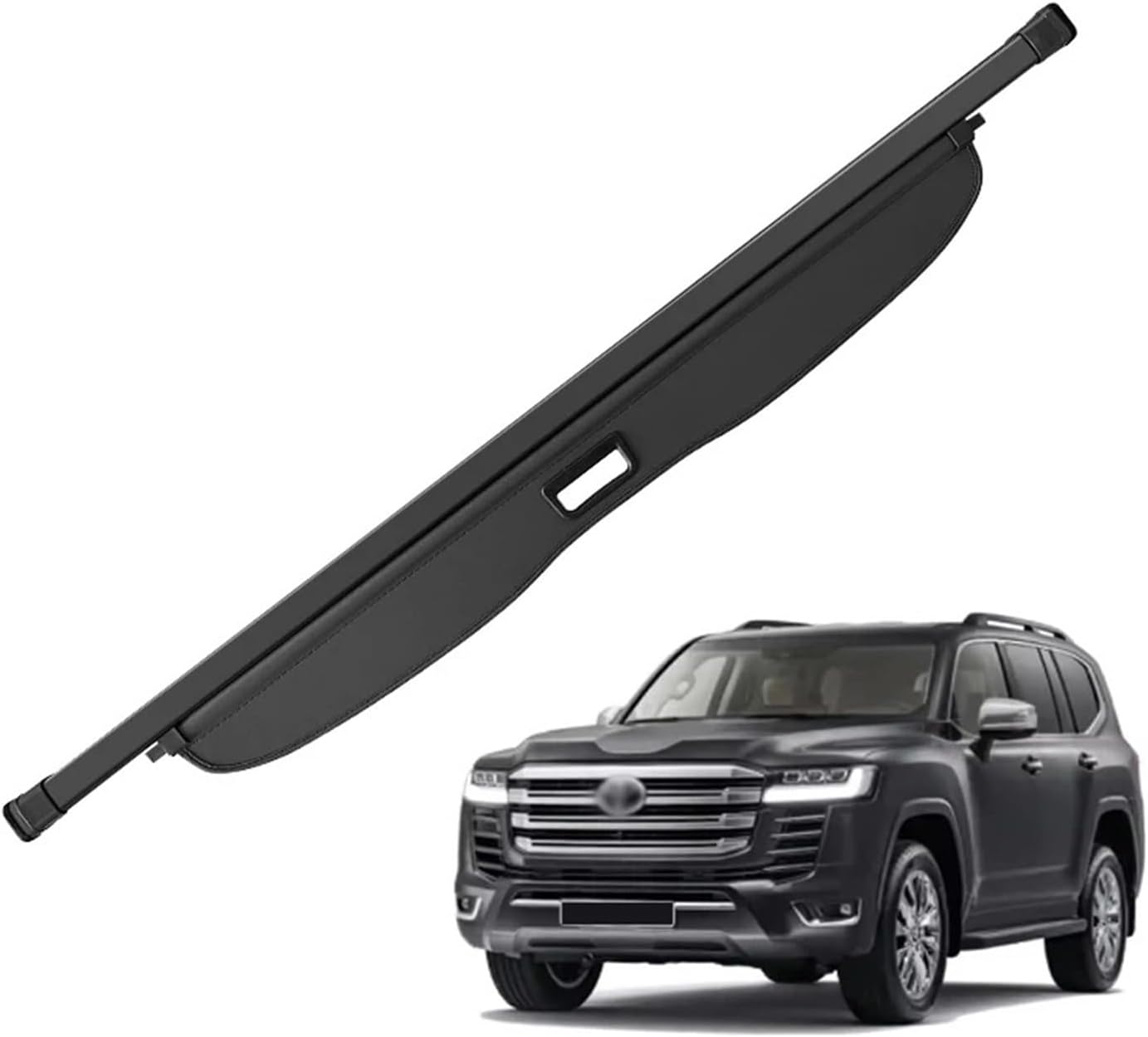 Compatible with Toyota Land Cruiser LC200 2023+ Retractable Trunk Cargo Cover Parcel Rack Anti-Peeping Shield Privacy Interior Accessories(Leather)