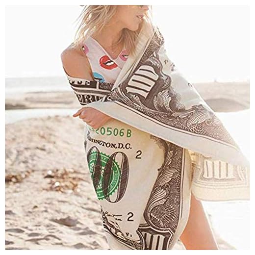 100 Dollar Bills Beach Towel for Adults | Kids, Aimilaly Large Beach Towels for Beach Swimming Pool Sunbathing, Plush Fabric(28x55inch)