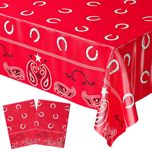 Blue Orchards Western Party Table Covers Pack of 2 54x108 XL Western Party Decorations Cowboy Party Supplies Western Decor