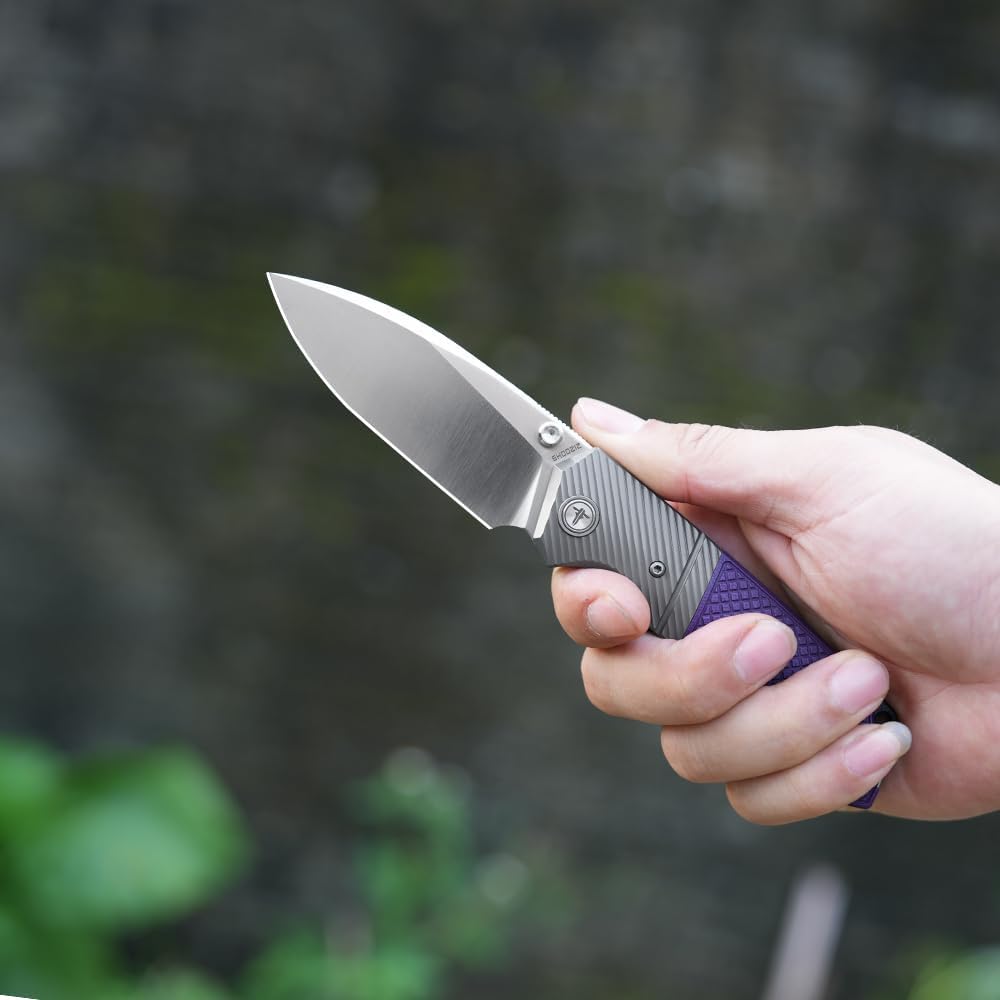 XUN125-PGS, Pocket Folding Knife for Man, 3.27" 14C28N Steel Satin Blade for Camping & Fishing，Reversible Clip