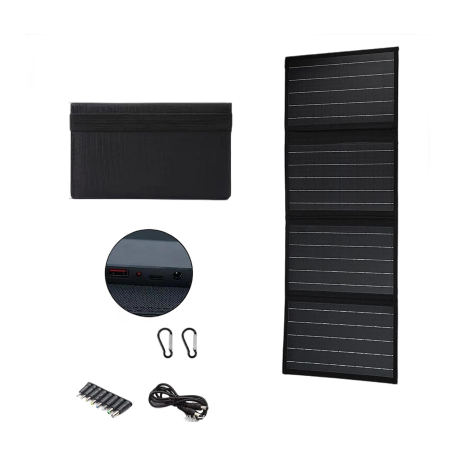 Dispositivo de carga solar portátil de 40 W, plegable, carga solar, dispositivos de carga de placa celular para viajes, camping, senderismo, para estaciones de energía portátiles