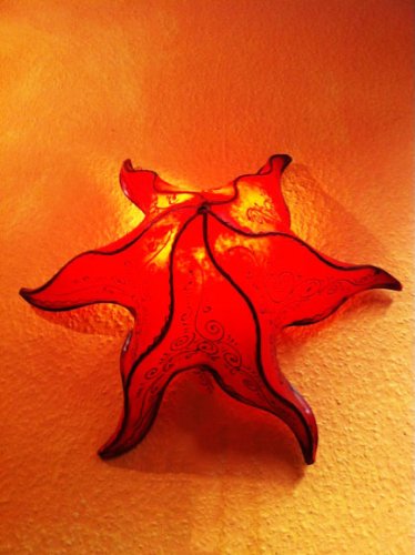 Orientalische Lampe Pendelleuchte Hängeleuchte Daya Rot 50cm Groß | Marokkanische Lederlampe Hennalampe Leuchte mit… – Bild 7