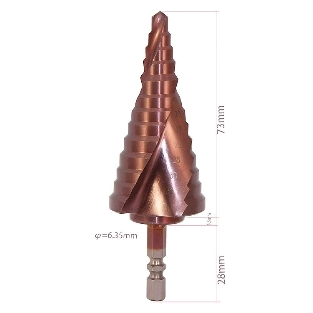 Step Drill Bit M35 Cobalt Foret Multi-Trous 6-35mm Spiral Groove