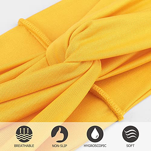 Image of DRESHOW 8 Pack Headbands for Women Yoga Knotted Headbands Elastic Criss Cross Hair Accessories Sports Head Wrap Non Slip